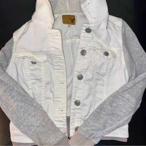 AE White Denim Sweater Jacket